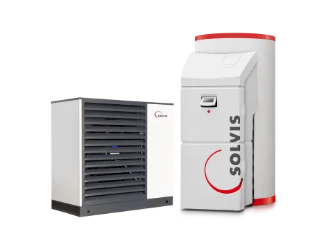 Freigestellte Bilder von Wärmepumpe SolvisMia und Heizsystem SolvisMax.